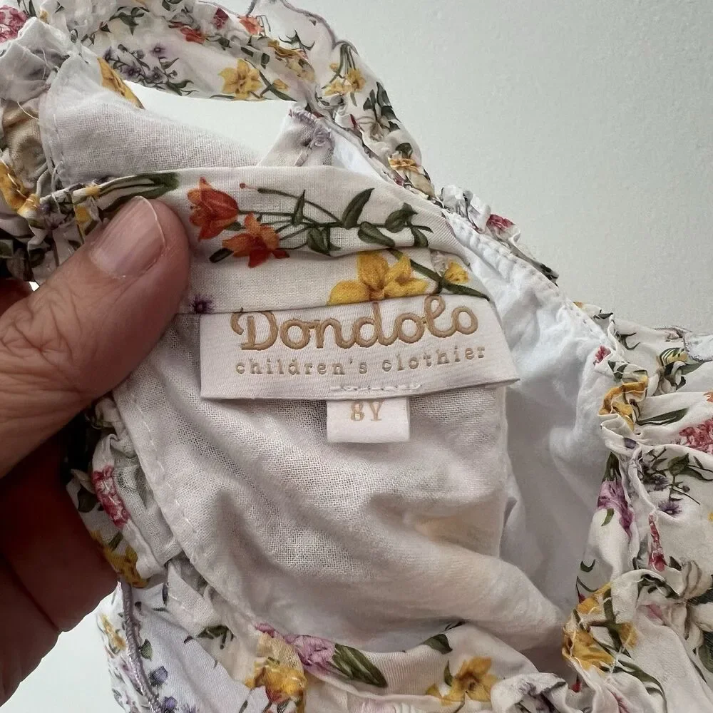 Dondolo Children’s Clothier Girls Smocked Floral Dress Size 8 Party Summer Cute